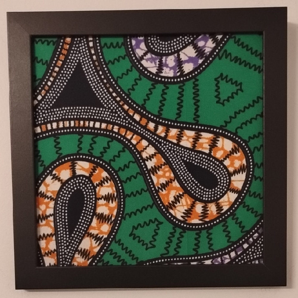Abstract Fiber Art in Black Frame